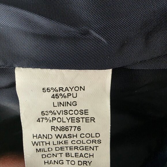 J. Society Womens Navy Faux Leather Moto Jacket Size S - Picture 6 of 16